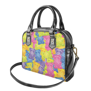 Colorful Gummy Bear Print Shoulder Handbag