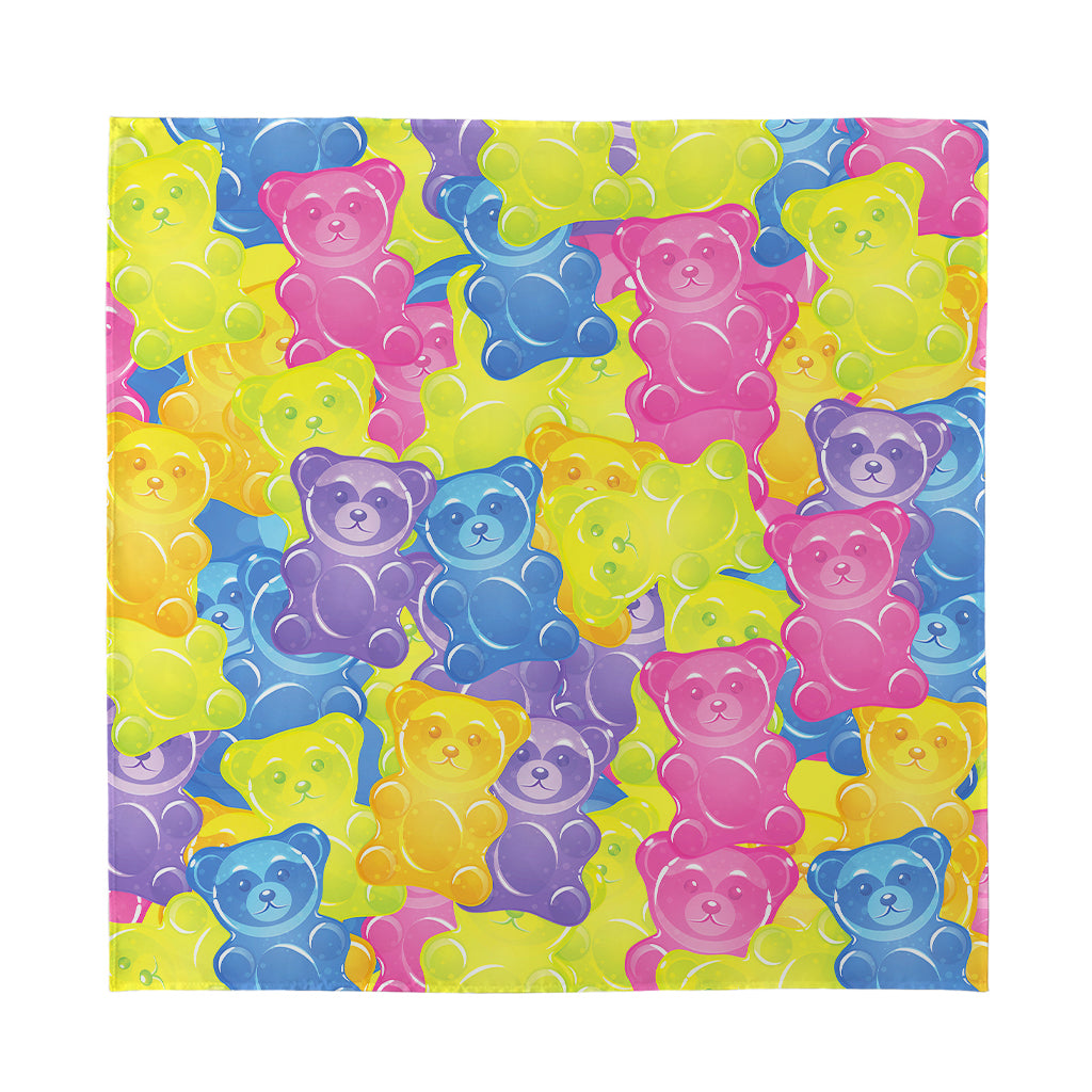 Colorful Gummy Bear Print Silk Bandana