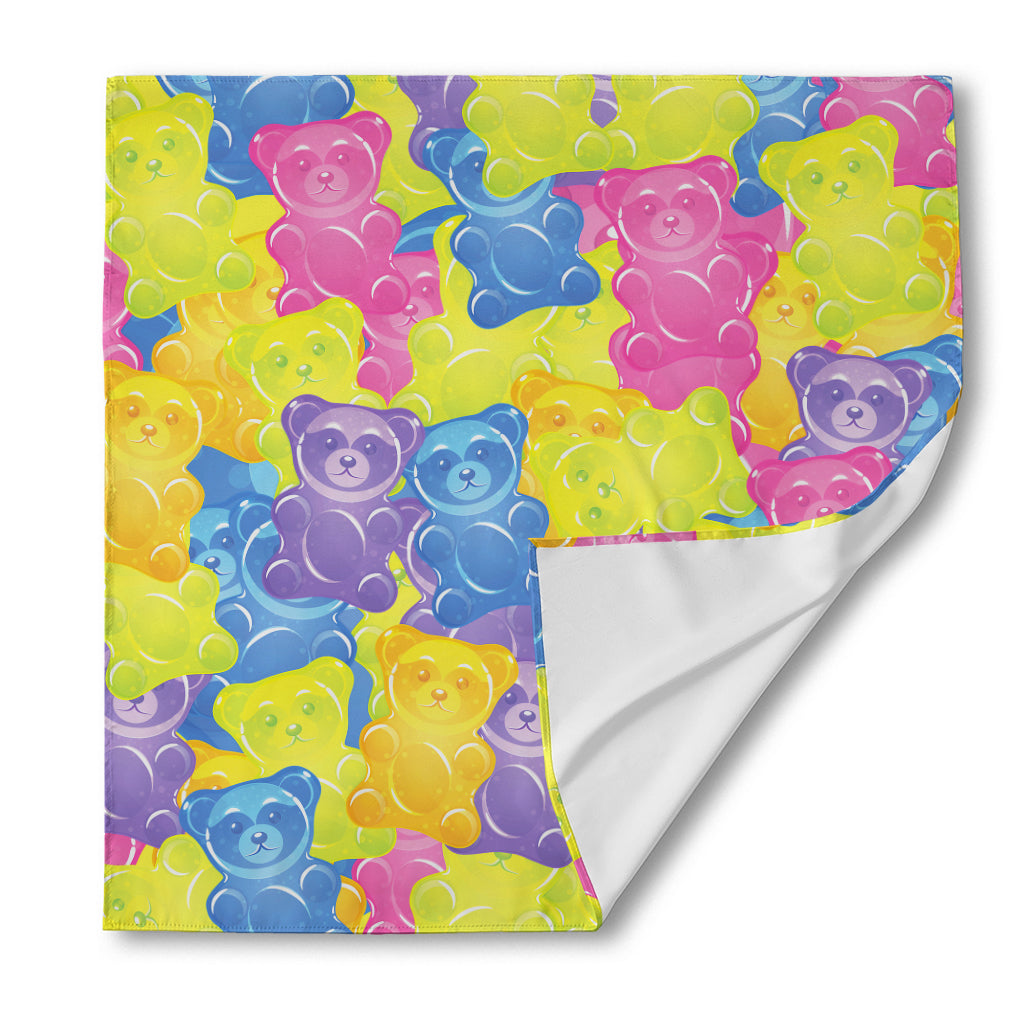 Colorful Gummy Bear Print Silk Bandana