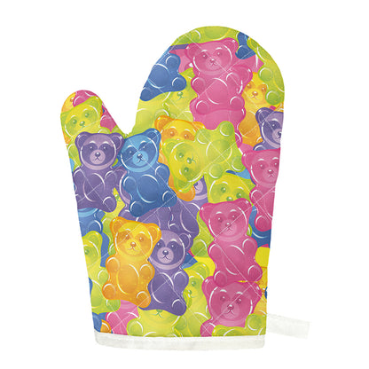 Colorful Gummy Bear Print Single Oven Mitt