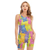 Colorful Gummy Bear Print Sleeveless One Piece Swimsuit