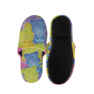 Colorful Gummy Bear Print Slippers