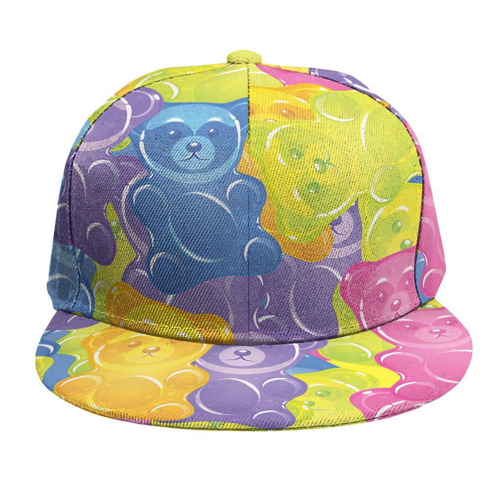 Colorful Gummy Bear Print Snapback Cap