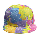 Colorful Gummy Bear Print Snapback Cap