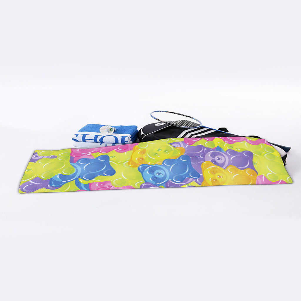 Colorful Gummy Bear Print Sports Towel