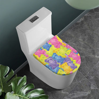 Colorful Gummy Bear Print Toilet Lid Cover