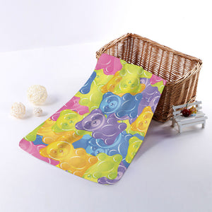 Colorful Gummy Bear Print Towel