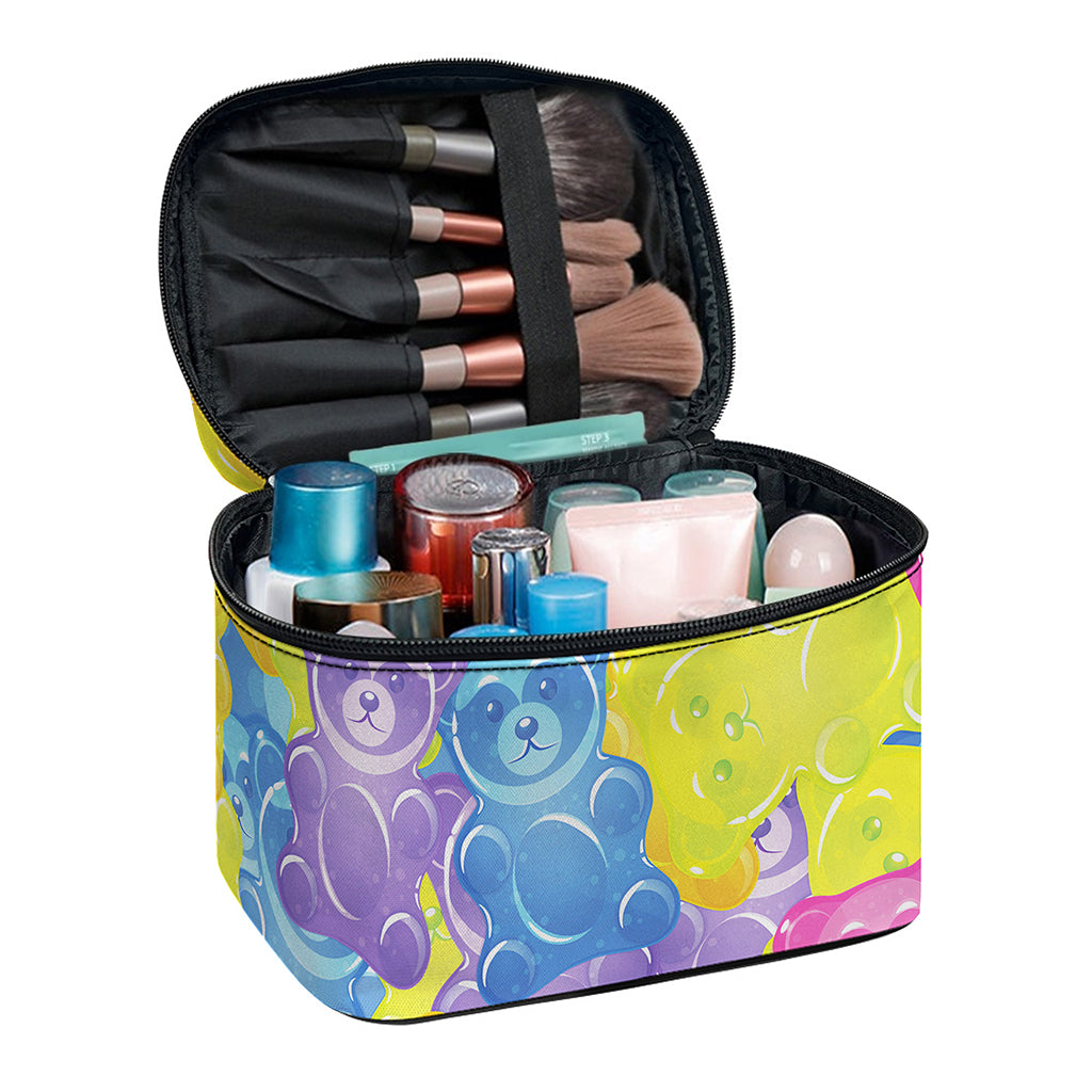 Colorful Gummy Bear Print Travel Makeup Bag