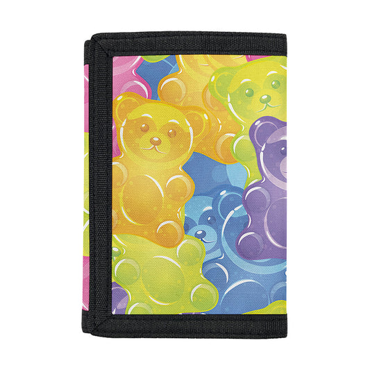 Colorful Gummy Bear Print Trifold Wallet