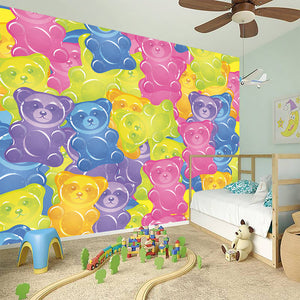 Colorful Gummy Bear Print Wall Sticker