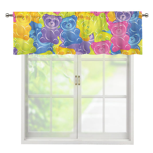 Colorful Gummy Bear Print Window Valance