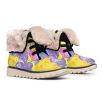 Colorful Gummy Bear Print Winter Boots