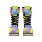 Colorful Gummy Bear Print Winter Boots