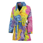 Colorful Gummy Bear Print Women's Bathrobe