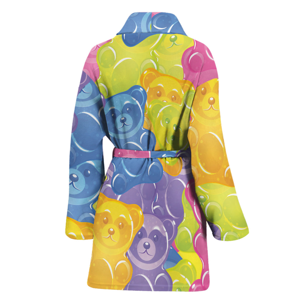 Colorful Gummy Bear Print Women's Bathrobe