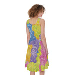 Colorful Gummy Bear Print Women's Sleeveless Dress