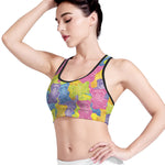 Colorful Gummy Bear Print Women's Sports Bra