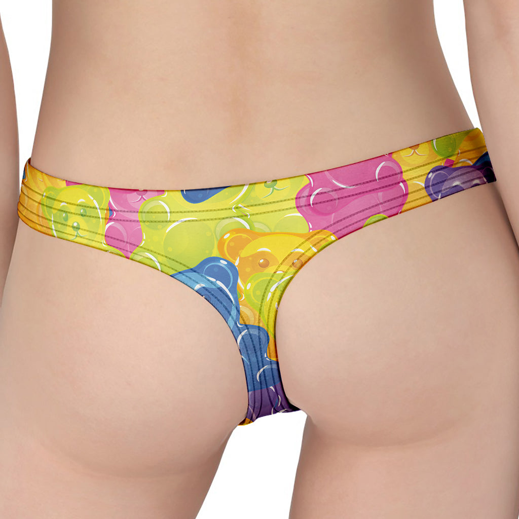 Colorful Gummy Bear Print Women's Thong