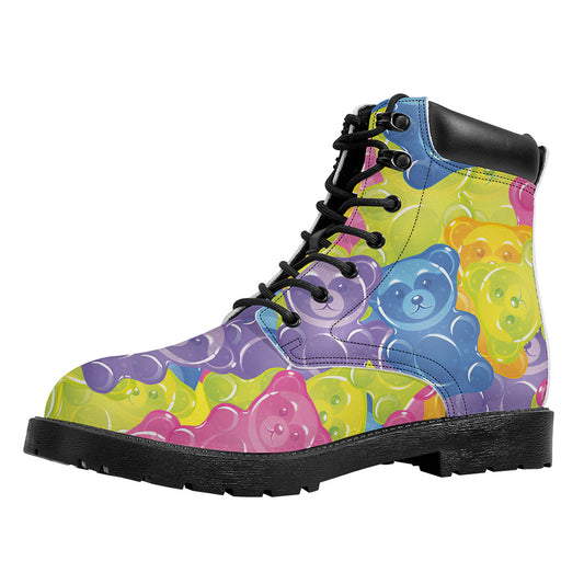 Colorful Gummy Bear Print Work Boots