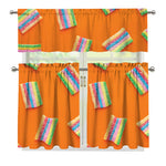 Colorful Gummy Print 3 Piece Kitchen Curtains