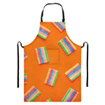 Colorful Gummy Print Bib Apron With Pocket