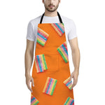 Colorful Gummy Print Bib Apron With Pocket