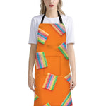 Colorful Gummy Print Bib Apron With Pocket