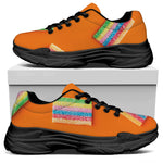 Colorful Gummy Print Black Chunky Shoes