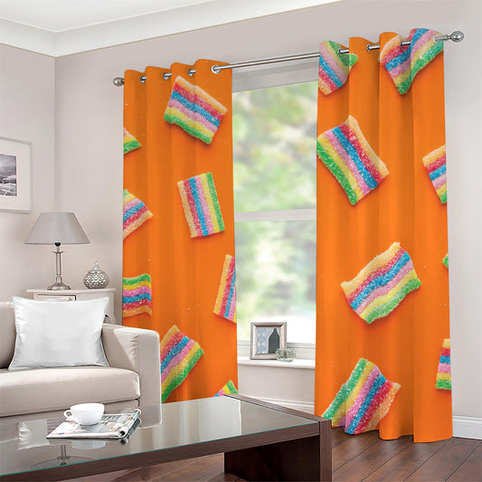 Colorful Gummy Print Blackout Grommet Curtains