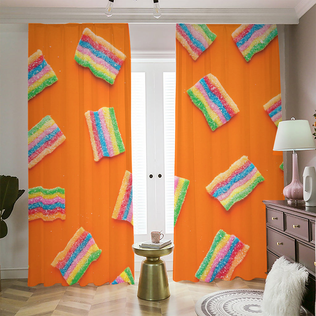 Colorful Gummy Print Blackout Pencil Pleat Curtains