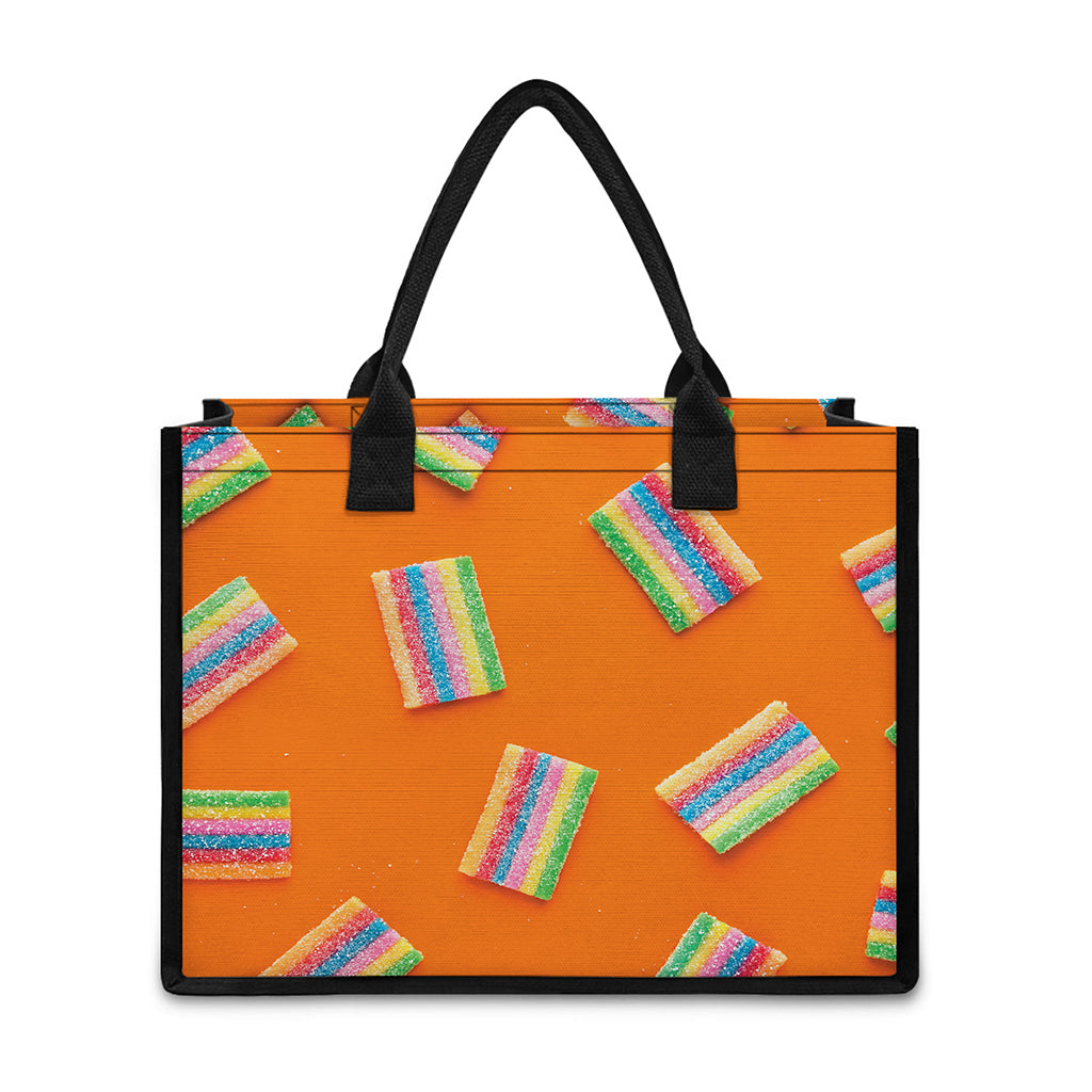 Colorful Gummy Print Canvas Tote Bag
