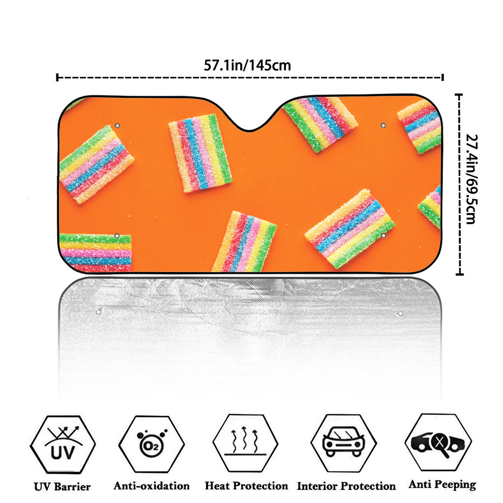 Colorful Gummy Print Car Windshield Sun Shade
