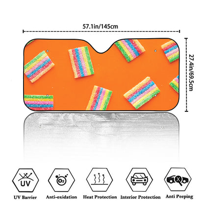 Colorful Gummy Print Car Windshield Sun Shade