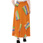 Colorful Gummy Print Chiffon Maxi Skirt
