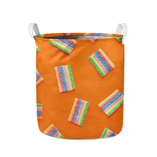 Colorful Gummy Print Collapsible Laundry Basket
