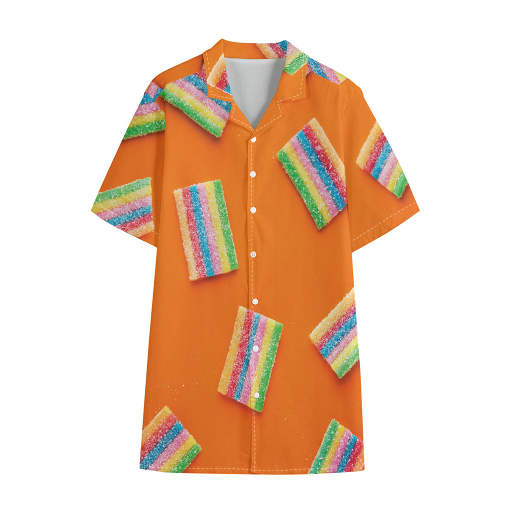 Colorful Gummy Print Cotton Hawaiian Shirt