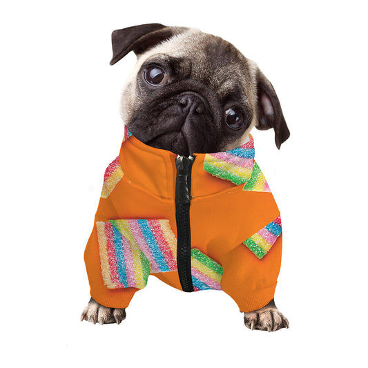Colorful Gummy Print Dog Zip Up Jacket