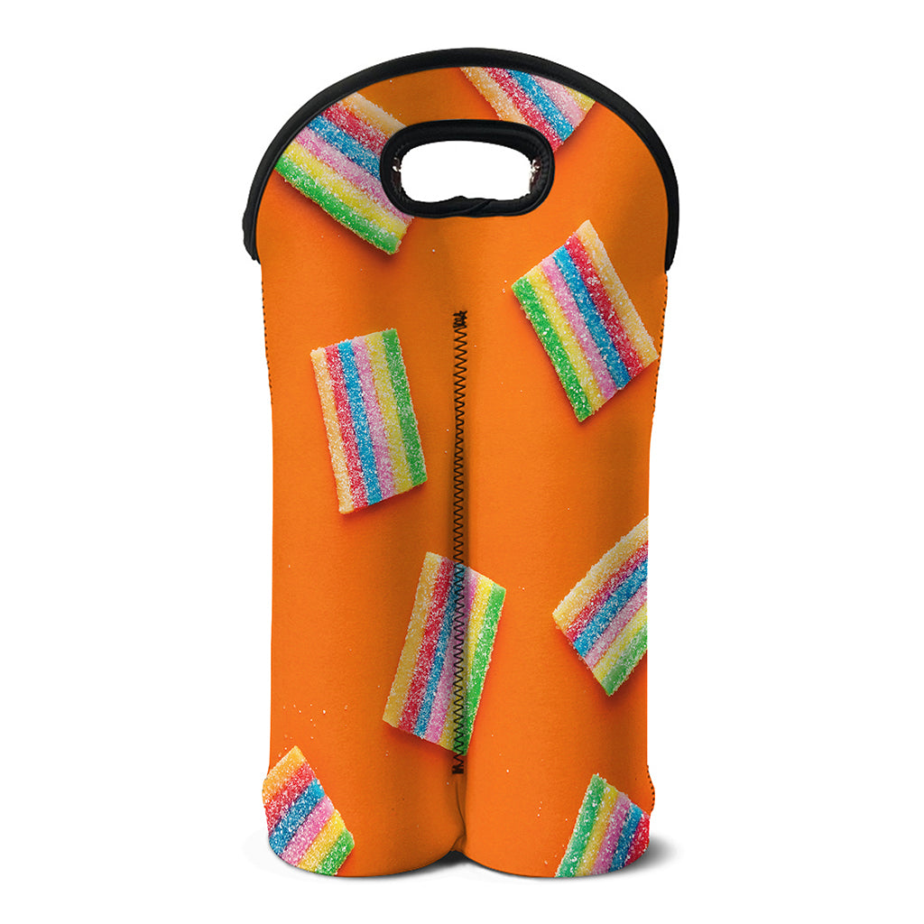 Colorful Gummy Print Double Neoprene Wine Tote