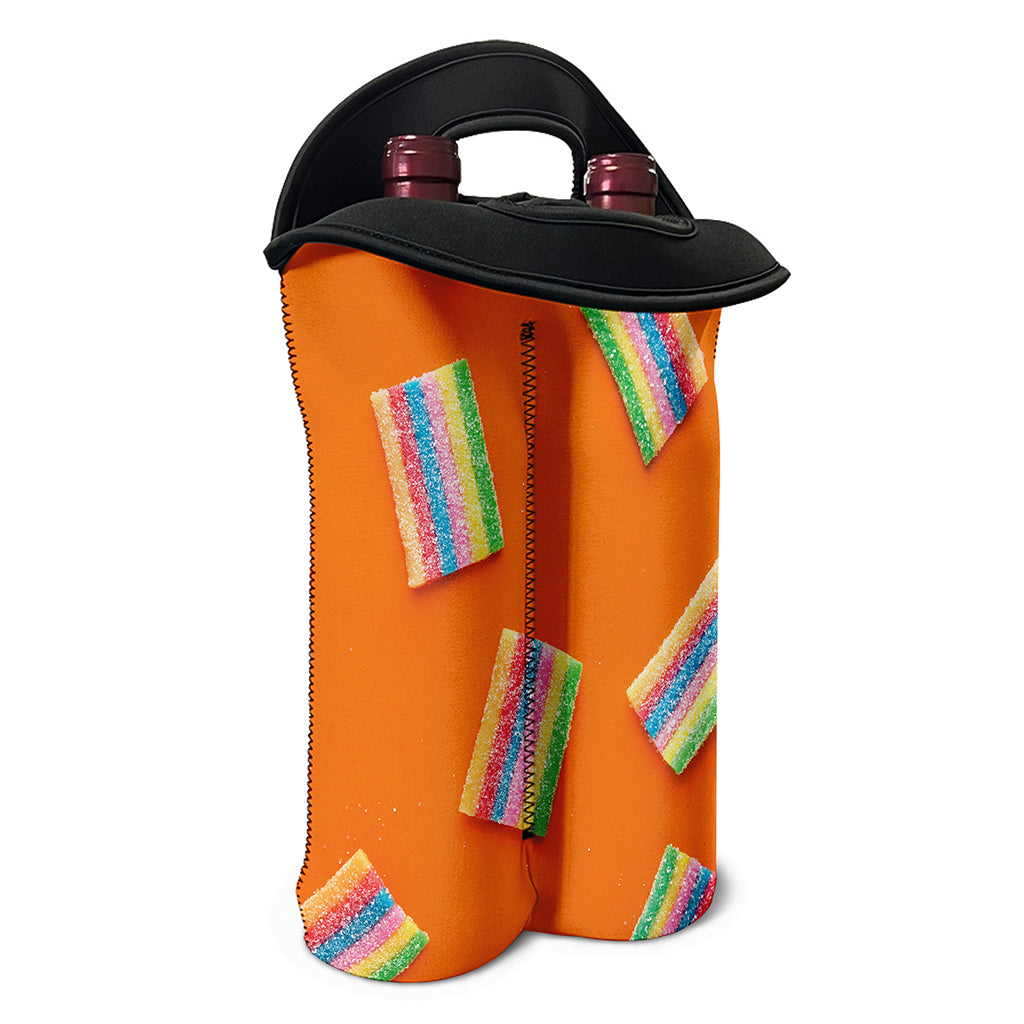 Colorful Gummy Print Double Neoprene Wine Tote