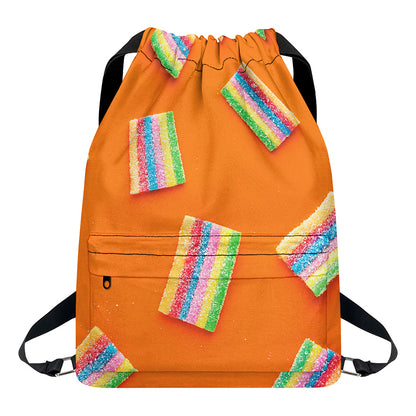 Colorful Gummy Print Drawstring Backpack