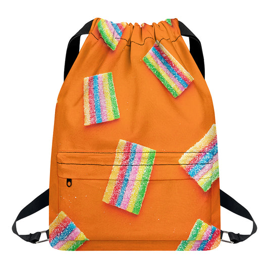 Colorful Gummy Print Drawstring Backpack