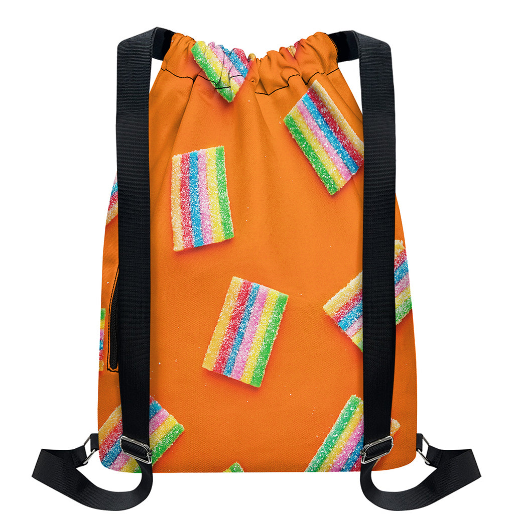 Colorful Gummy Print Drawstring Backpack