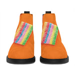 Colorful Gummy Print Flat Ankle Boots