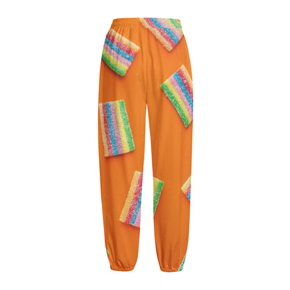 Colorful Gummy Print Fleece Lined Knit Pants