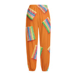 Colorful Gummy Print Fleece Lined Knit Pants