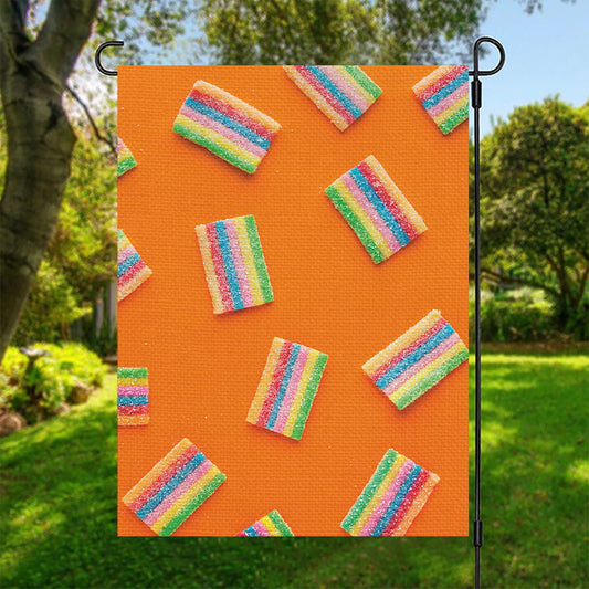Colorful Gummy Print Garden Flag