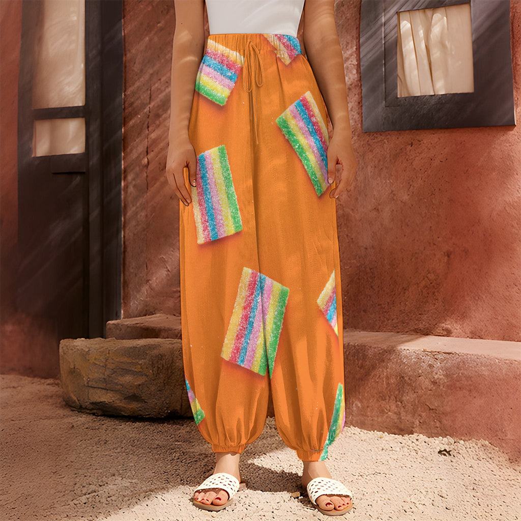 Colorful Gummy Print Harem Pants
