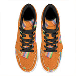 Colorful Gummy Print High Top Leather Sneakers
