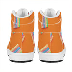 Colorful Gummy Print High Top Leather Sneakers