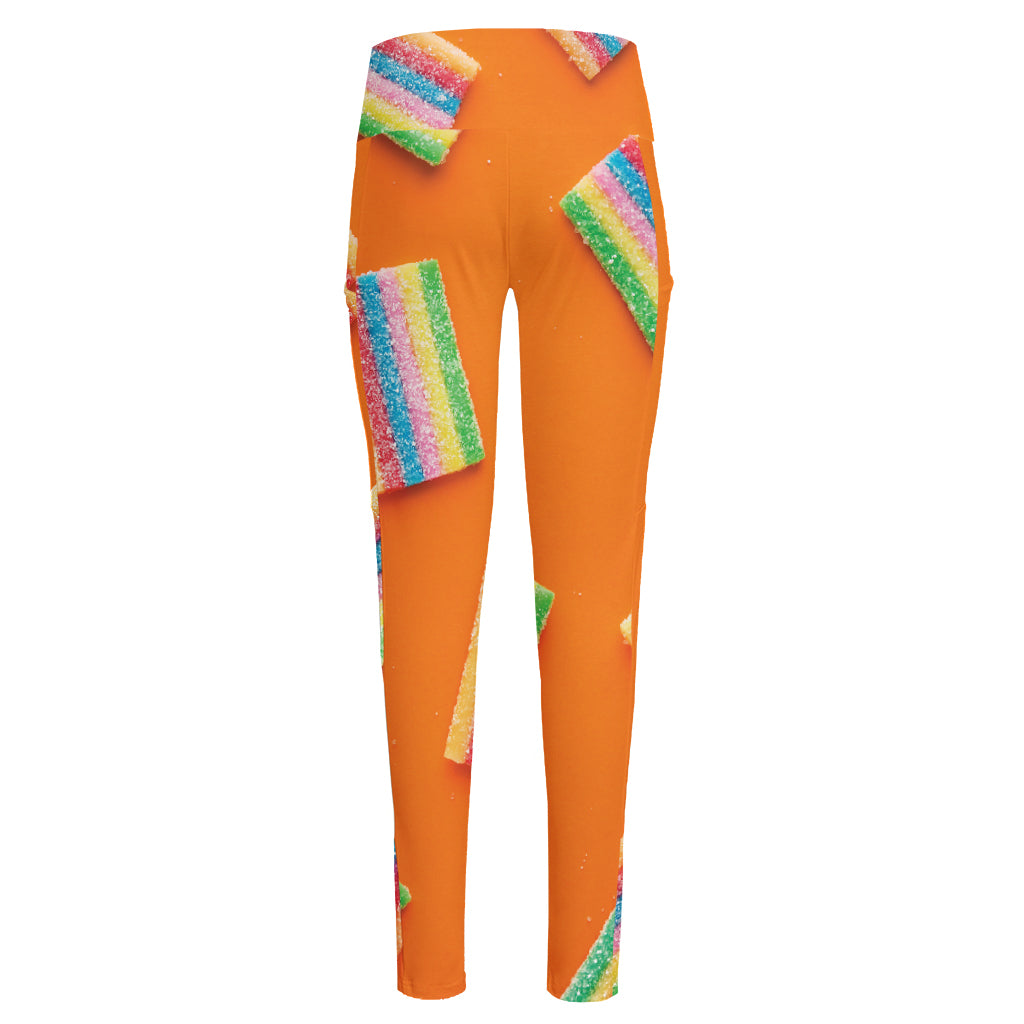 Colorful Gummy Print High-Waisted Pocket Leggings